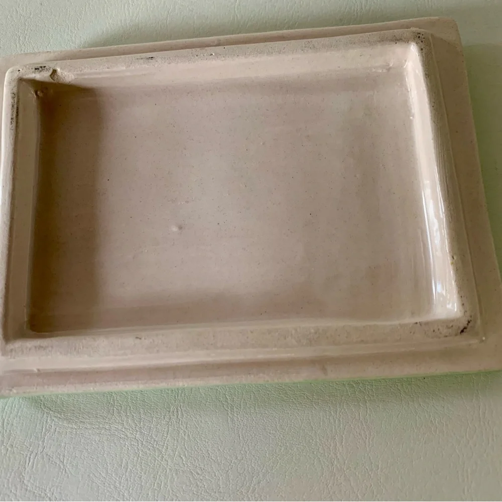 Vintage Landing Of The Piligrims Ceramic Trinket Box Italy 2.5/4/5”
